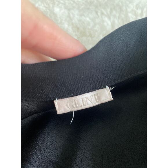 Glint‎ Womens Black Tuxedo Trimmed Crop Cape Blazer Jacket One Size - Picture 4 of 7